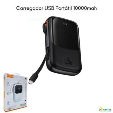 Imagem de Power Bank Carregador USB Portátil 10000mah Display Digital 22.5W - A'