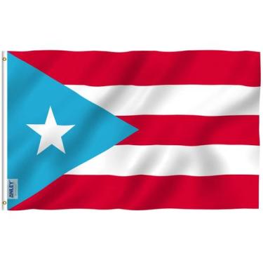 Imagem de Bandeira Anley Fly Breeze Porto Rico Azul Claro 90x150cm