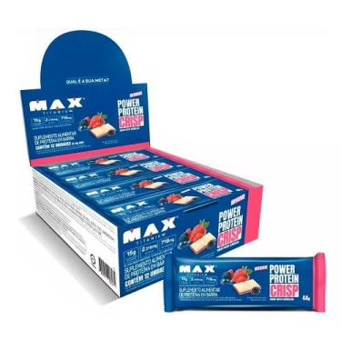 Imagem de Kit 12 Power Protein Crisp Barra Max Titanium Sabor Frutas Vermelhas 4