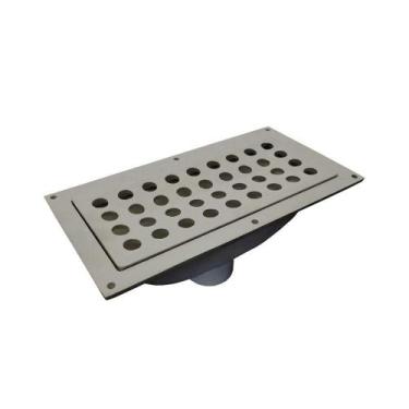 Imagem de Captador De água Calha Em Alumínio E Grelha Cinza 25x13x8cm - GDA Indu