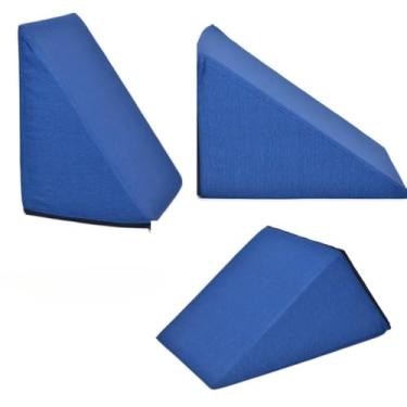 Imagem de Travesseiro Triangular Encosto, Travesseiro Triangular Encosto Adulto Cores Almofada Leitura Apoio Anatômico, Acompanha Capa de Tecido E Fechamento em Zíper(Azul)