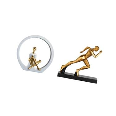 Imagem de Fenteer Estatueta Abstrata de Corredora, Estátua de Moderna, Centro de Mesa, Quarto, Leitores, Presente, Estante, Escultura de Fazenda, Decoraçã