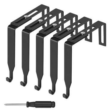 Imagem de CENHANG 5 ganchos sobre a porta, ganchos ajustáveis para cubículos, cabides de porta de cubo de metal premium, serve para painéis de 3,8 a 8,5 cm, suporte resistente para roupas, toalhas, chapéus
