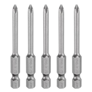 Imagem de 5 peças de chave de fenda Phillips número 1 PH1 1/10.2 cm haste sextavada 2,56" (65 mm) de aço magnético S2 de grau industrial, broca elétrica de cabeça cruzada, haste de 0,157" (4 mm)