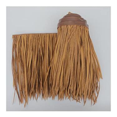 Imagem de Rolos de palha de palmeira telha de palha artificial palha simulação de palha telha de palha artificial PE cabelo grama retardante de chamas plástico palha gazebo telhado de palha (amarelo c, 0,5 x 4
