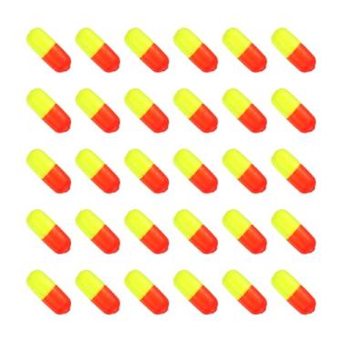 Imagem de Flutua de espuma de pesca de 0,6 polegadas, 30 peças boias de Snell Indicador de ataque de pesca com mosca para flutuadores Pompano Walleye Rig Isca, vermelho amarelo