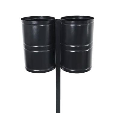 Imagem de Lixeira Suécia Dupla de Parques Calçada Rua Fechada 120cm