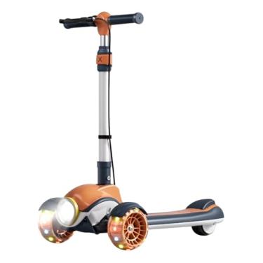 Imagem de Patinete Infantil Dobravel Com Farol Musica E Luz E Freio Laranja