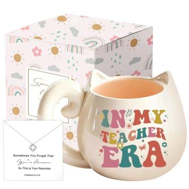 Imagem de fcaylo Caixas de presente de agradecimento de professores para mulheres, melhores conjuntos de presente de Natal para professores com colar de caneca de café, ideias de presente de aniversário de fim