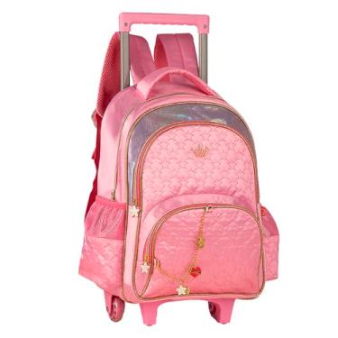 Imagem de Mochila Infantil Rodinha Correntinha Sweet Queen Grande (Rosa)