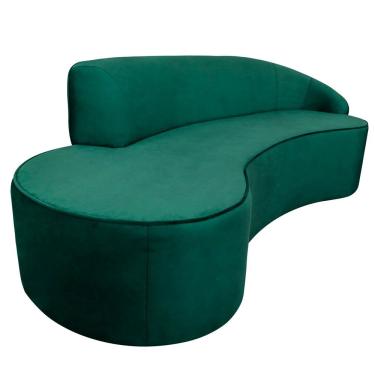 Imagem de Sofá 3 Lugares Eros D07 Curvo 210cm Braço Direito Veludo Esmeralda - D'rossi