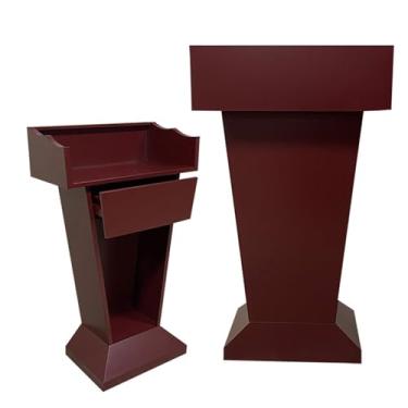 Imagem de Pódio de metal, mesa de pódio com gaveta, suporte de púlpito de igreja de aço inoxidável, pódio, à prova d'água e não enferruja, palestras e pódios com defletor alto para sala de aula, conferência