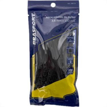 Imagem de Abracadeira Nylon Brasfort 3,6X100 Preto C/100