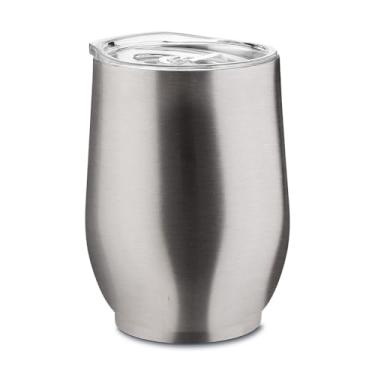Imagem de Copo Térmico 350ml Aço Inox Parede Dupla com Tampa de Vedação e Pintura Fosca | Conserva 2h Quente/Frio | Leve, Antivazamento, Design Moderno | Ideal para Café, Chá e Água (Prata)