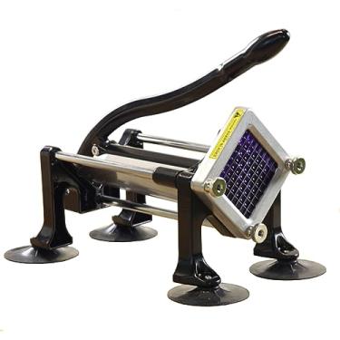 Imagem de MYTASUY Cortador de batata frita comercial de aço inoxidável. Cortador de batata para batatas fritas com lâmina de 9,5 mm, cortador de batatas fritas manual comercial com pés de sucção.