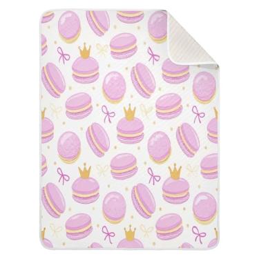 Imagem de Qilmy Macaroon Cobertor de bebê 76 x 101 cm, cobertor infantil de algodão macio para meninos e meninas, cobertor leve e quente para bebês e bebês recém-nascidos