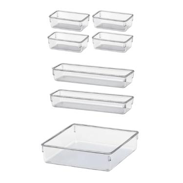Imagem de Organizador Multiuso Modular Acrilico Gaveta Geladeira(7 Peças)