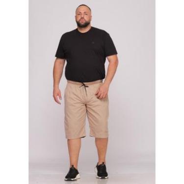 Imagem de Bermuda Masculina Plus Size Sarja Bege com Elástico-Masculino