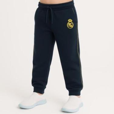 Imagem de Calça de Moletom Felpudo Infantil Juvenil Real Madrid Oficial Licenciada Importada-Masculino