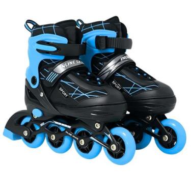 Imagem de Patins Roller Inline 4 Rodas Ajustável Adulto Rodinha com Led TAMANHO: