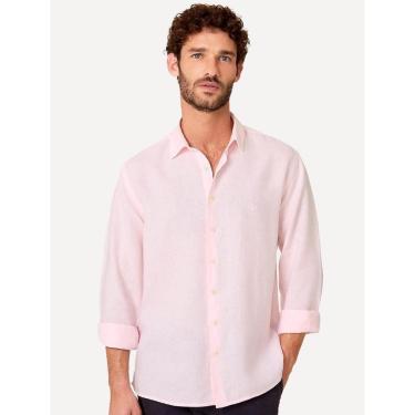Imagem de Camisa Dudalina Masculina Slim Tricoline Lisa Rosa-Masculino
