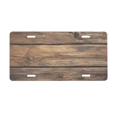 Imagem de Placa de licença de arte de praia de madeira para placas dianteiras de carro Metal de alumínio adequado para caminhão placa de porta de carro bar café acessórios automotivos para homens mulheres 15 x