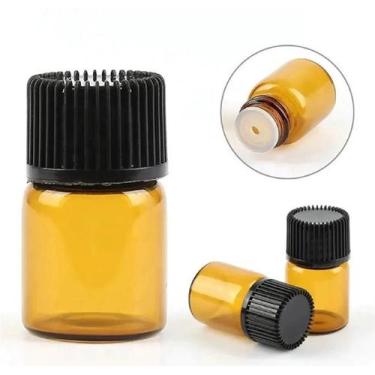 Imagem de Kit C/10 Frasco Ambar Gotejador 2Ml Tampa Preta - Rplabor