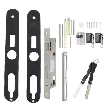 Imagem de Fechadura Inteligente de Porta Deslizante, Fechadura de Maçaneta de Porta Sem Chave Com Senha de Impressão Digital Teclado de Cartão IC Chave Digital Fechadura Remota Alimentada