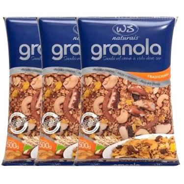 Imagem de Granola Tradicional WS NATURAIS 500g (3 Pacotes)