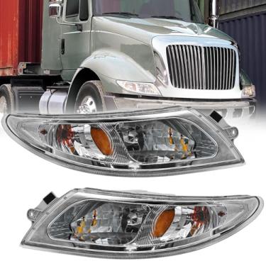 Imagem de Sunhua Conjunto de farol compatível com International Durastar 4200 4300 4400 4900 Caminhão, 2002-2018 International 4300, conjunto de faróis de farol (par)