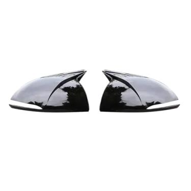 Imagem de Compatível com hyundai sonata dn8 2020 2021 retrovisor espelho lateral capa asa porta exterior caso de visão traseira guarnição fibra carbono olhar(Bright black)