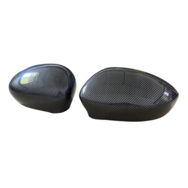 Imagem de Par de guarnições da tampa do espelho retrovisor da porta lateral compatível com FIAT 500 500C / GRANDE PUNTO 595 compatível com ABARTH 695 Acessórios para carro lado esquerdo + direito(Carbon-Relace)