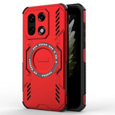 Imagem de LTLMYDAM Capa fina para OnePlus 15, proteção de câmera fosca com dissipação de calor militar magnética à prova de choque, vermelha, 15