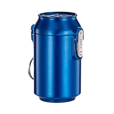 Imagem de 1 cinzeiro exclusivo em forma de lata, mini cinzeiro portátil criativo, adequado para uso no carro, quarto, sala de estar e decoração de casa, azul