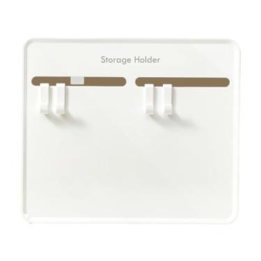 Imagem de Suporte de cortador de parede – com ganchos, prateleira de armazenamento – com ganchos, suporte de tesoura de cozinha de parede | para descascador de de louça, escova de esponja, utensílios de