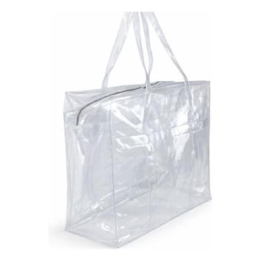 Imagem de Bolsa Transparente Jumbo Grande PVC Resistente Alça Grande Para Presíd