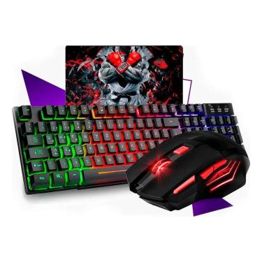 Imagem de Kit Gamer Rgb: Teclado Semi Mecânico, Mouse 3200Dpi E Mousep