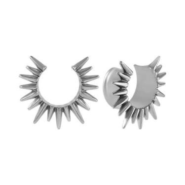 Imagem de Plugs De Orelha Punk Em Formato De Sol, Alargadores De Aço Inoxidável,