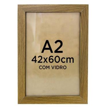 Imagem de Moldura Quadro A2 42x60 Foto Poster Ilustração Com Vidro - Várias Core