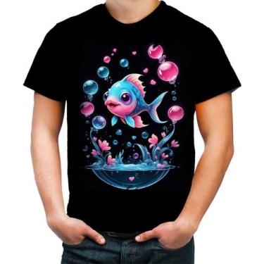 Imagem de Camiseta Colorida Peixinho Feliz no Aquário Peixe 2 - Kasubeck Store, 
