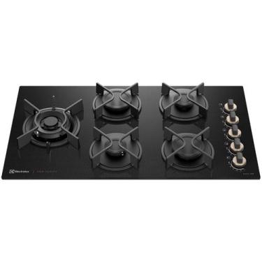 Imagem de Cooktop 5 Bocas a Gás GLP Electrolux Mesa de Vidro Multi Chama Preto A