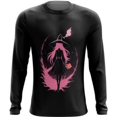 Imagem de Camiseta Manga Longa Bruxa Halloween Rosa Festa 11 - Kasubeck Store®, 