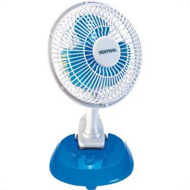 Imagem de Ventilador Mesa Com Garra Ventisol Branco 20Cm. 220V., Branco e Azul, 