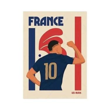 Imagem de Arte De Parede Retro Colorida De Futebol Em Lona, Poster Esportivo Da 