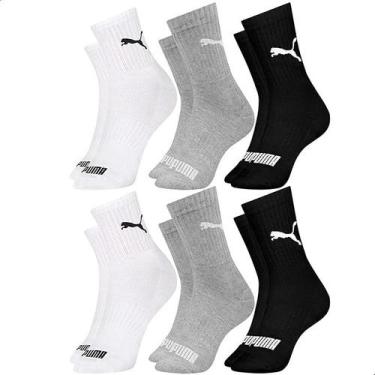 Imagem de Kit 6 Pares Meia Cano Médio Alto Atoalhada Esportiva Algodão Masculina