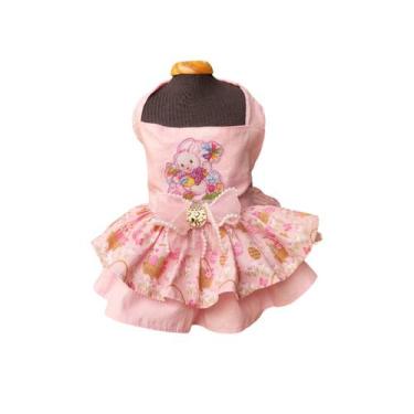 Imagem de Vestido pet páscoa coelinhos ovos cães cachorros tam 2 - SHELBY MODA P