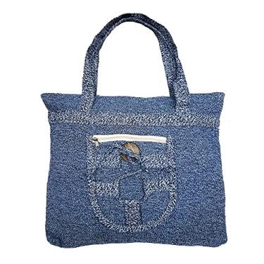 Imagem de Bolsa Feminina Nordestina Pano Algodão (Azul Escuro)