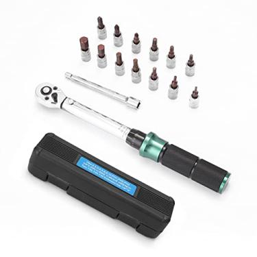 Imagem de Kiboule 2-24N.m 1/4 Polegada Drive 15 PCS Preset Torquímetro Bits Set Quick Release Chave Torquímetro Ajustável Portátil Bicicleta Doméstica Bicicleta Carro Reparos Automáticos com Caixa de Armazenamento