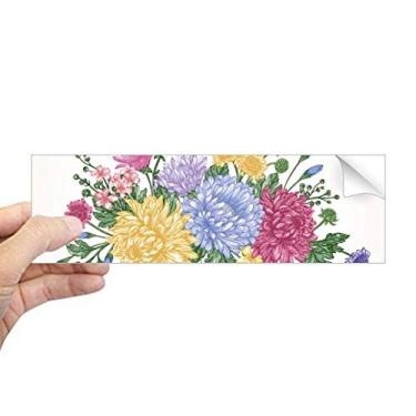 Imagem de DIYthinker Chrysanthemum Greenery Plant Flower Retangular Bumper Adesivo Notebook Janela Decalque