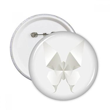 Imagem de Borboleta branca abstrata padrão origami pinos redondos distintivo decoração roupas 5 peças presente